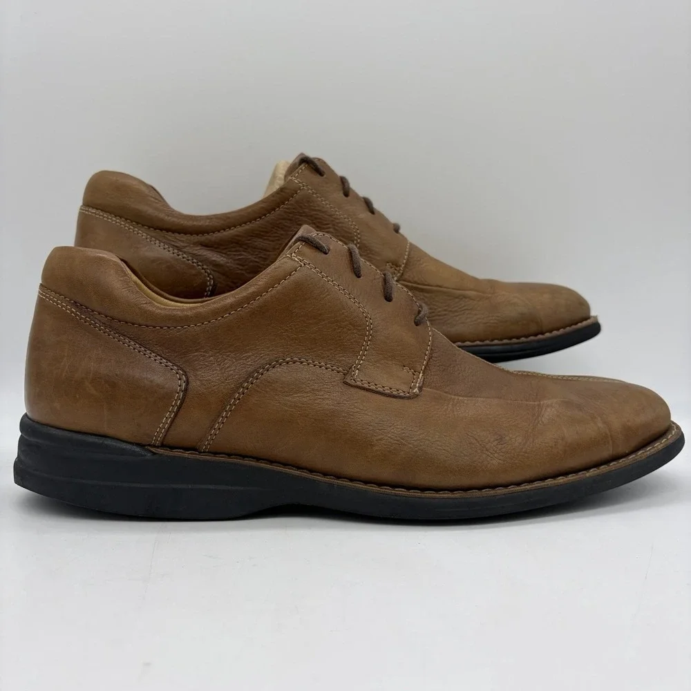 Johnston Murphy Mens 14 Shoes Shuler Bicycle Oxford Tan Sheepskin Lined 20-7223